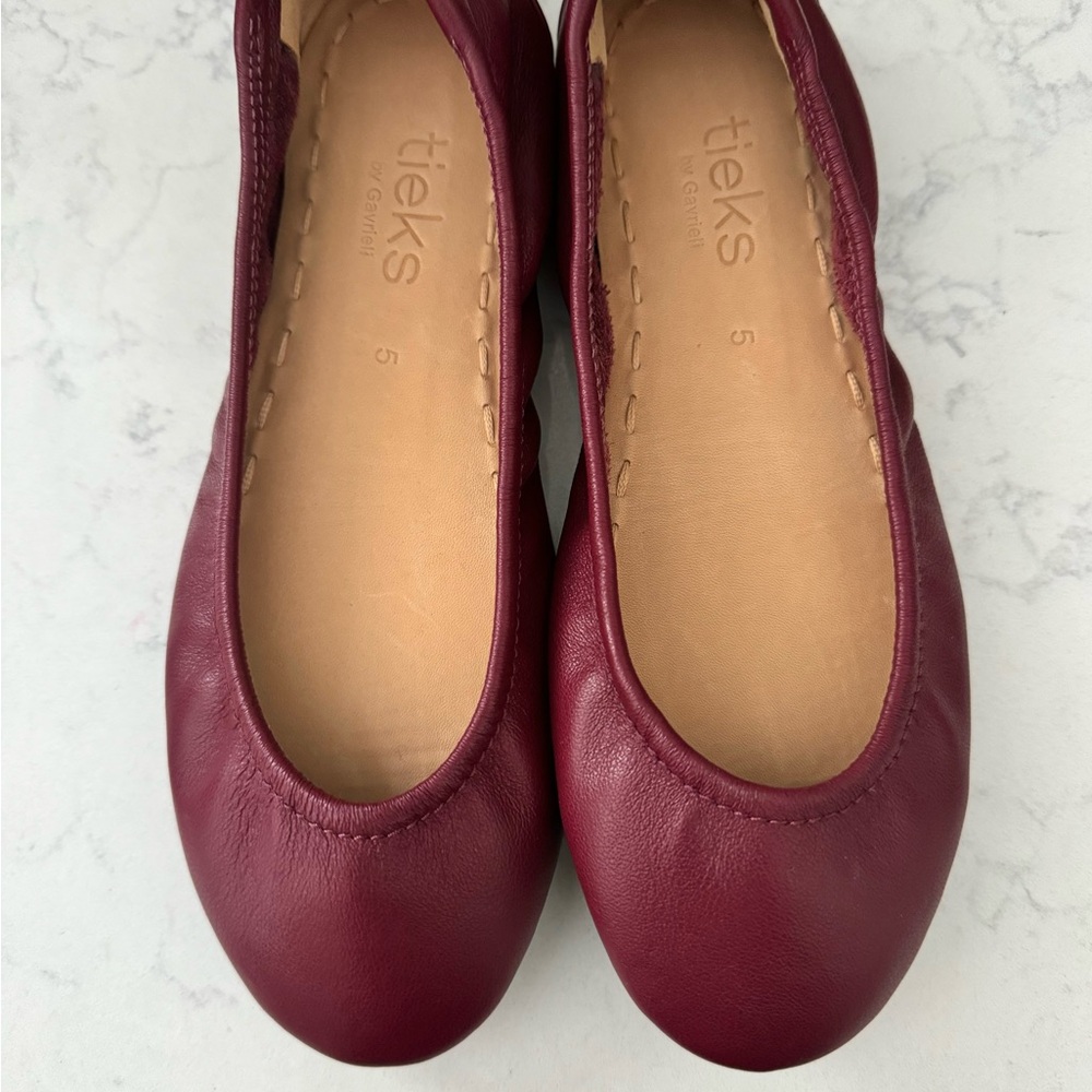 Tieks Red Leather Ballet Flats